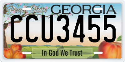 GA license plate CCU3455