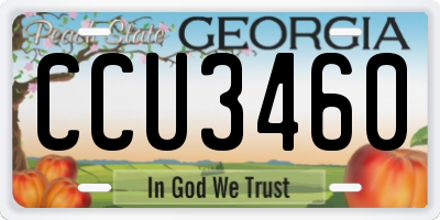 GA license plate CCU3460