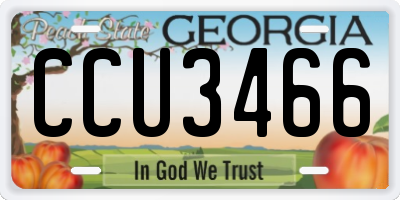 GA license plate CCU3466