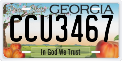 GA license plate CCU3467