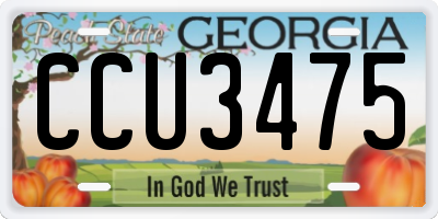 GA license plate CCU3475