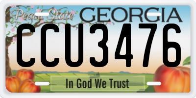 GA license plate CCU3476