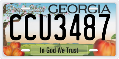 GA license plate CCU3487