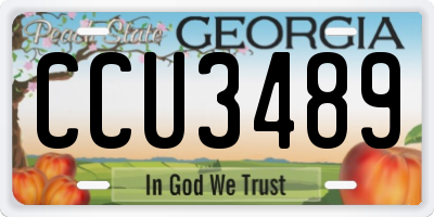 GA license plate CCU3489
