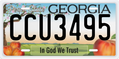 GA license plate CCU3495