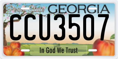 GA license plate CCU3507