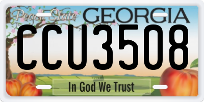 GA license plate CCU3508