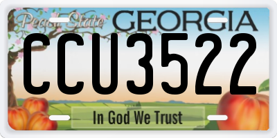 GA license plate CCU3522