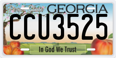 GA license plate CCU3525