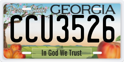 GA license plate CCU3526
