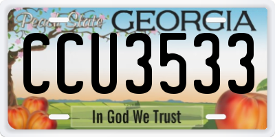 GA license plate CCU3533