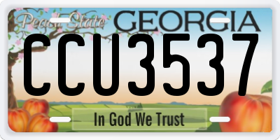 GA license plate CCU3537