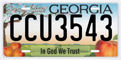 GA license plate CCU3543