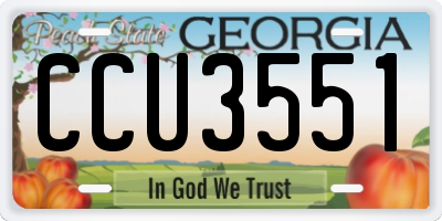 GA license plate CCU3551