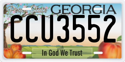 GA license plate CCU3552