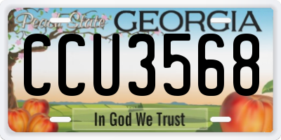 GA license plate CCU3568