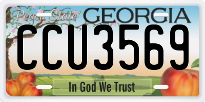 GA license plate CCU3569