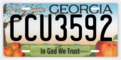 GA license plate CCU3592