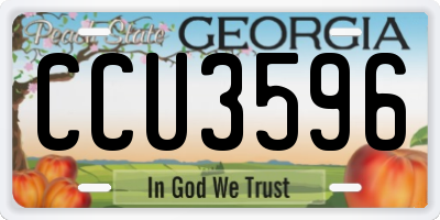 GA license plate CCU3596