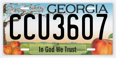GA license plate CCU3607
