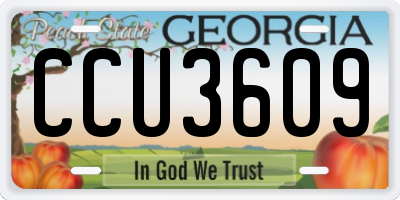 GA license plate CCU3609