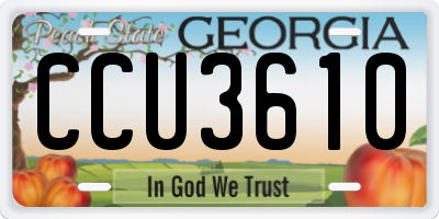 GA license plate CCU3610