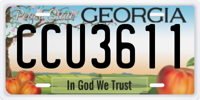 GA license plate CCU3611