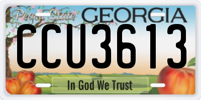 GA license plate CCU3613