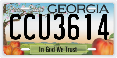 GA license plate CCU3614
