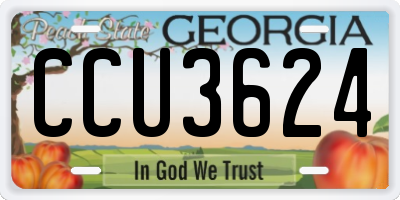 GA license plate CCU3624