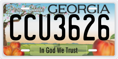 GA license plate CCU3626