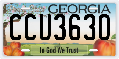 GA license plate CCU3630