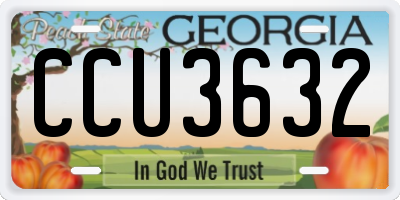 GA license plate CCU3632