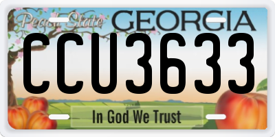 GA license plate CCU3633