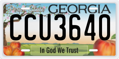 GA license plate CCU3640
