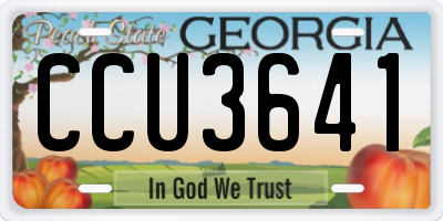 GA license plate CCU3641