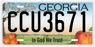 GA license plate CCU3671