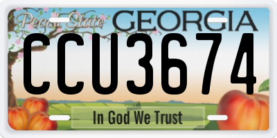 GA license plate CCU3674