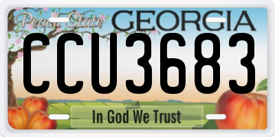 GA license plate CCU3683