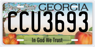 GA license plate CCU3693