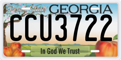 GA license plate CCU3722