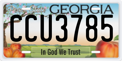 GA license plate CCU3785