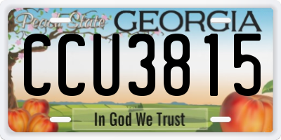 GA license plate CCU3815