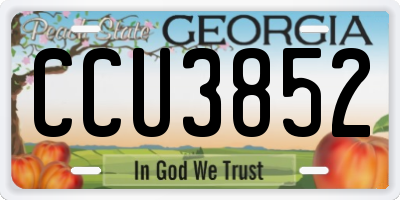GA license plate CCU3852
