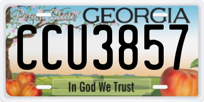 GA license plate CCU3857