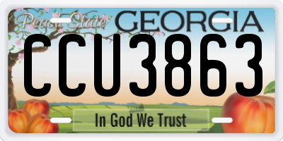 GA license plate CCU3863