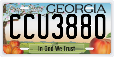 GA license plate CCU3880