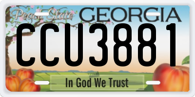 GA license plate CCU3881
