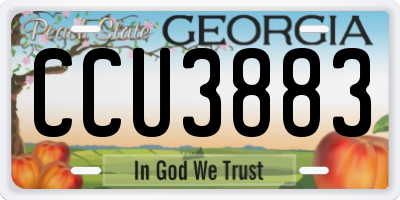 GA license plate CCU3883
