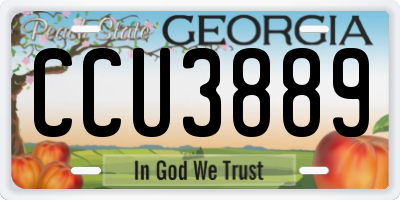 GA license plate CCU3889